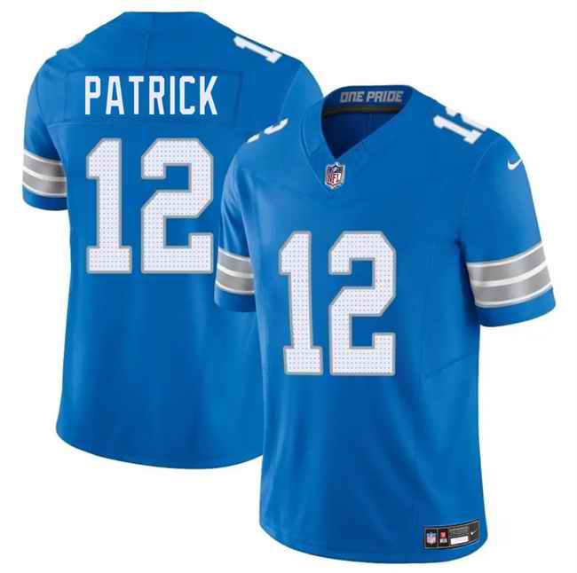 Men's Detroit Lions #12 Tim Patrick Blue 2025 F.U.S.E. Vapor Limited Stitched Jersey